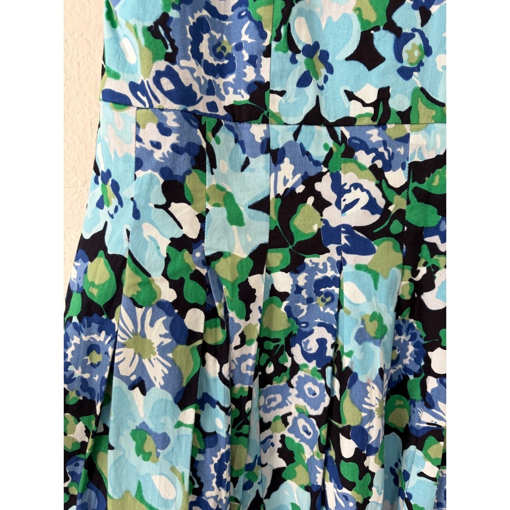 Chadwicks Womens Floral Pleated Fit & Flare Pocket Dress 16 Blue Green Summer - Picture 5 of 9